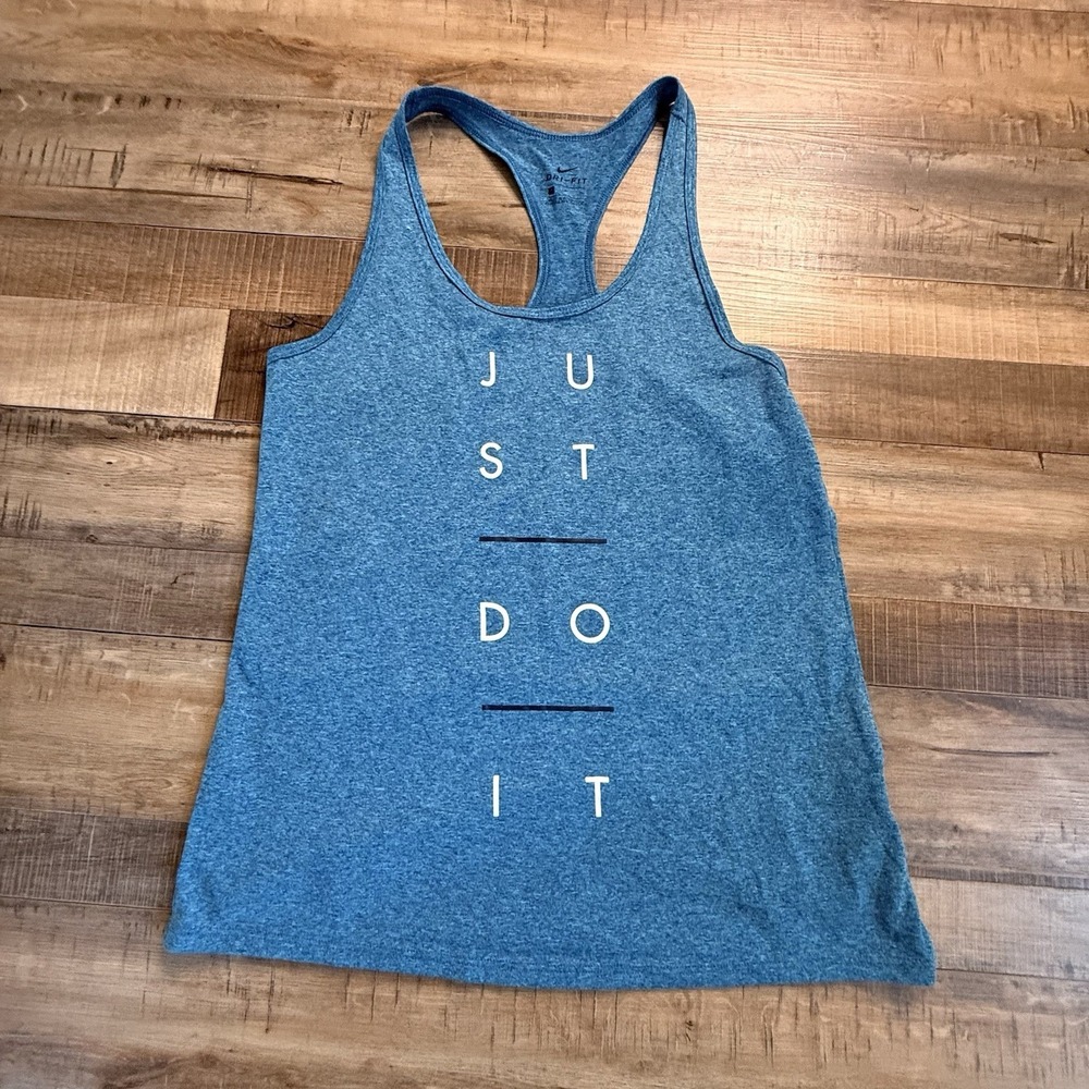 Nike Just Do It Women's Teal Racerback Dri-Fit  Athletic Tanktop‎ Small Swoosh
